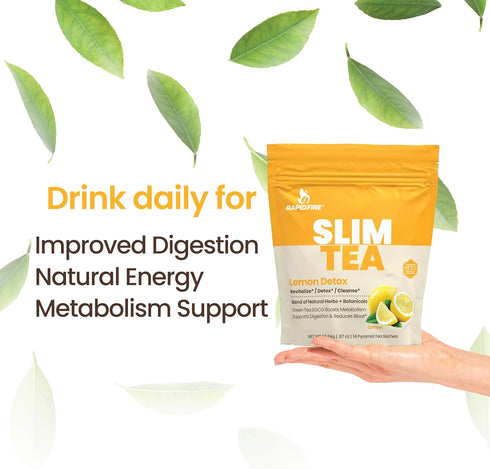 Slim Tea 14 Day Herbal Teatox, Natural Herbs and Botanicals Blend, Supports Healthy Weight Management