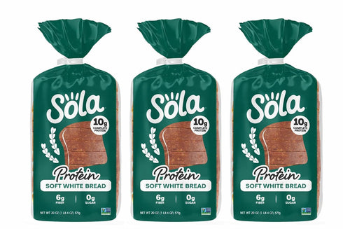 Generic Sola Protein Bread Soft White, 20 oz (3 Pack) Low Carb, High