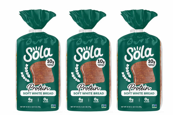 Generic Sola Protein Bread Soft White, 20 oz (3 Pack) Low Carb, High