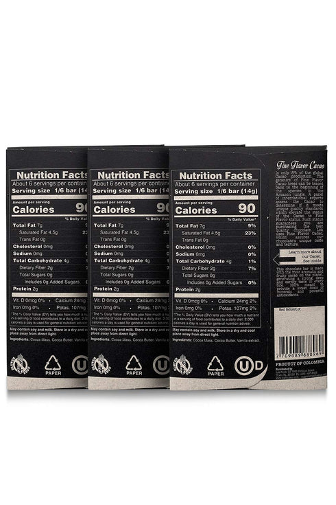 100% 3.0 3 Pack Loek Foods Dark Chocolate Bar Cacao | Fair Trade, Kosher, Gluten Free, Vegan, Bean-to-Bar, Sugar-Free