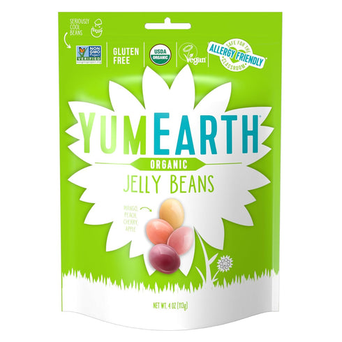 4 (Pack 6) YumEarth Organic Easter Jelly Beans, Spring Fruit Flavors, Vegan Friendly, USDA Certified Organic, Gluten