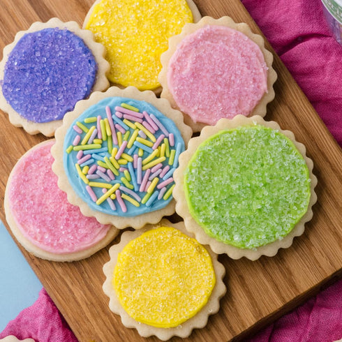 6 Jimmies, 2.75 Sweets Indeed Dye Free Pastel Sprinkles Cell, Yellow Blue Purple and Pink Sugar with Pastel No