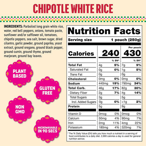 8.8 Somos, Chipotle Lime White Rice, Ounce