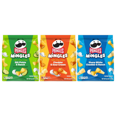 Pack, (3 Pringles Mingles Puffed Snacks, Variety Cheese Puffs, Salty Snacks Bags)