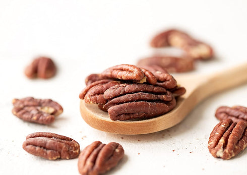 3 Food to Live Dry Roasted Pecan Halves with Himalayan Salt, Pounds Oven Roasted Lightly Salted Nuts, No Oil Added