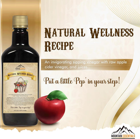 25 oz, 50 Pack 1 MOUNTAIN ESSENTIALS Apple Cider Vinegar with Fruit Juice Blend, Naturally Crafted Beverage Made