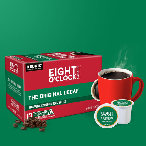 12 Count (Pack 6) Eight O'Clock Coffee The Original Decaf, Single-Serve Coffee K-Cup Pods, Medium Roast