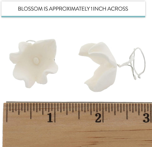 36 Count Global Sugar Art Hydrangea Blossom Sugar Cake Flowers, White with wire, by Chef Alan Tetreault
