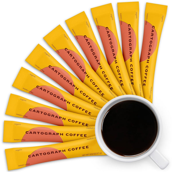 Cartograph Organic Instant Coffee Packets Single Serve 10PK - Medium Roast Instant