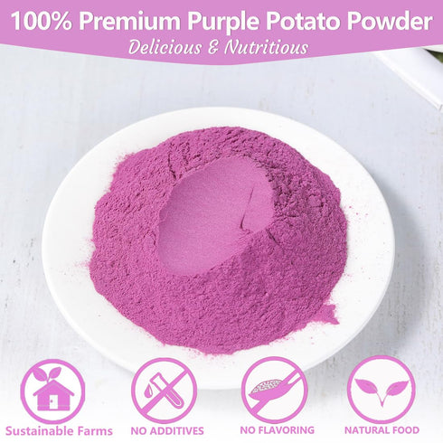 1LB/454g,Natural Premium Purple Sweet Potato Powder Purple Food Coloring,No Additives & Gluten Free.