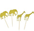 30 Pack Gold Glitter Jungle Safari Animal Cake Cupcake Toppers - Decorations for Baby Shower and Birthday Party