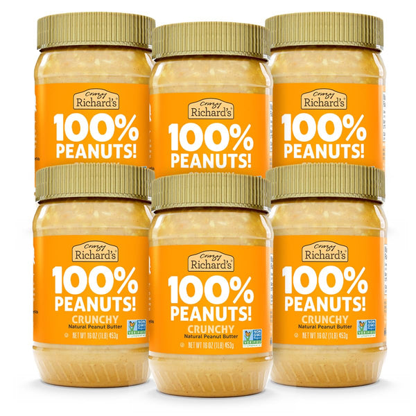 Crazy Richard's 100% All-Natural Crunchy Vegan Peanut Butter with No Added Sugar