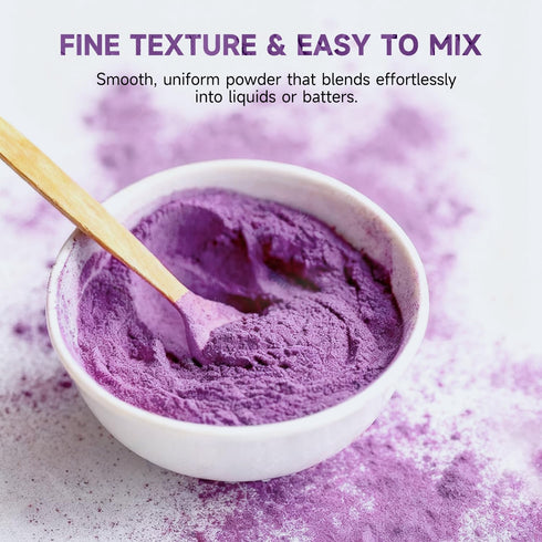 8oz (227g) 100% Soeos Purple Sweet Potato Powder, - Natural, Vibrant for Smoothies, Baking & Cooking, Resealable Bag
