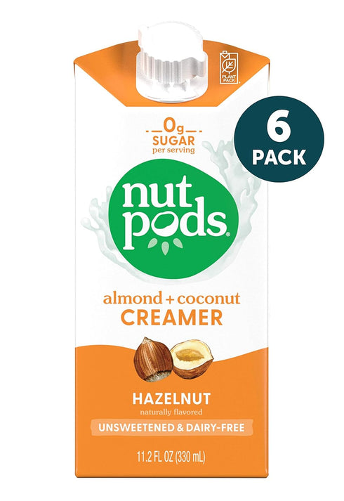 nutpods Hazelnut, 6-Pack), Unsweetened Dairy-Free Creamer, Made from Almonds and Coconuts, Whole30,