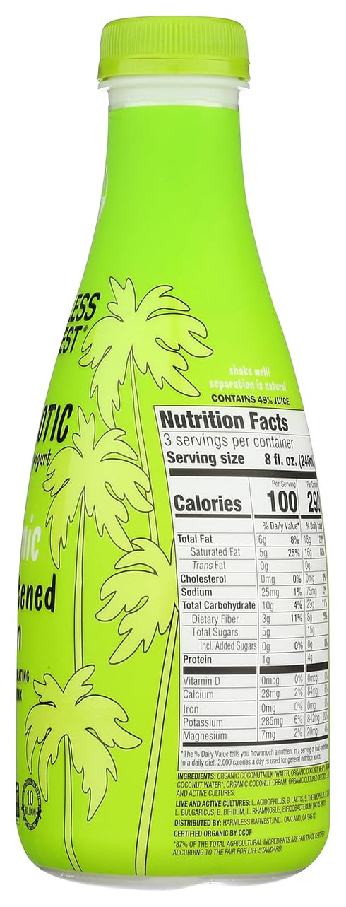 Harmless 24 Oz, 1.5 (pack 1) Harvest Dairy-Free Drinkable Yogurt - Unsweetened, Fl pound