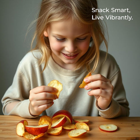 2.5 OZ (4 100% Premium Dried Apple Slices Dehydrated Apples - Bags) - Natural Gluten Free Fruit Snacks Made in US Dried