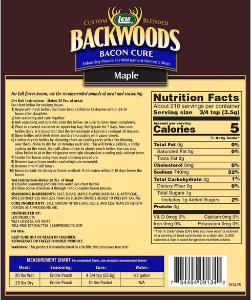 LEM BACKWOODS MAPLE BACON CURE Use as a dry rub or wet brine! Making Homemade Bacon Is Easier Than You Think!