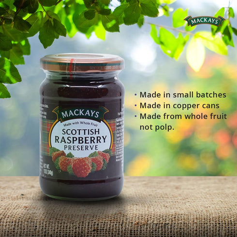 340gm (Pack 2)| Mackays Scottish Raspberry Preserve Jam of Imported from Scotland | Made with Whole Fruits | Vegan |