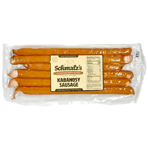 TEAMORE 1 lb, Pack 2 Schmalz Traditional Smoked Kabanosy Pork Sausage Thin, Lean, Spicy, and Firm Texture