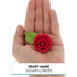 24 Count Global Sugar Art Premium Wedding & Party Edible Rose Cake & Cupcake Sugar Flowers, Red, with Leaves by Chef