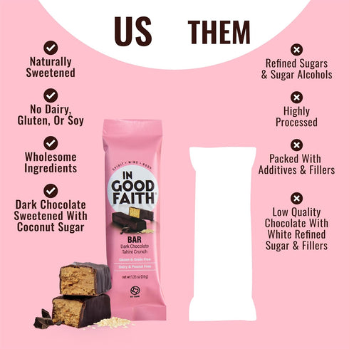 (6 Pack, Pack) In Good Faith Dark Chocolate Bars, Healthy, Gluten Free, Vegan, Dairy Free Chocolate Bars Variety