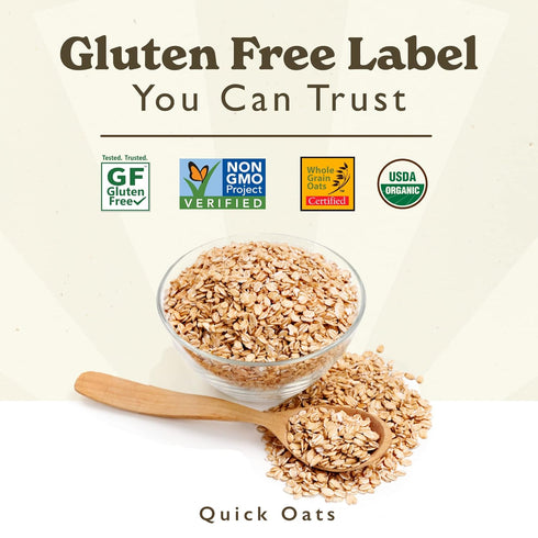 32 Pack 2 GF Harvest Gluten Free Organic Quick Oats, Ounce Bag