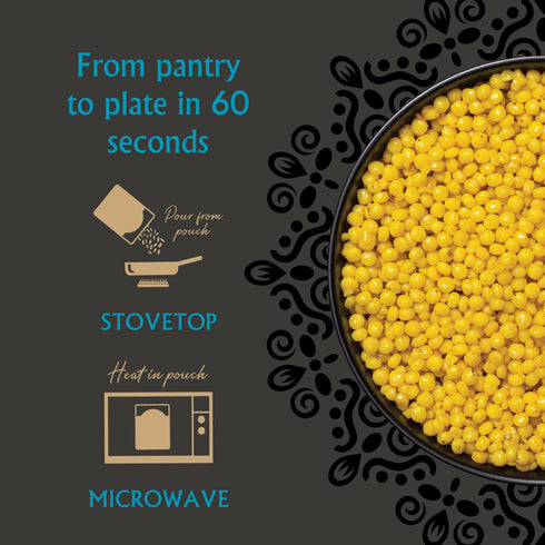 7 oz (Pack 6) Mina Pearl Couscous, With Turmeric & Ginger, Ready to Eat, Couscous Pearls, Microwavable Meals & Side