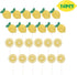 Oskal 24Pcs Glitter Lemon Cupcake Toppers, Fruits Theme Party Decor, Summer Cupcake Toppers