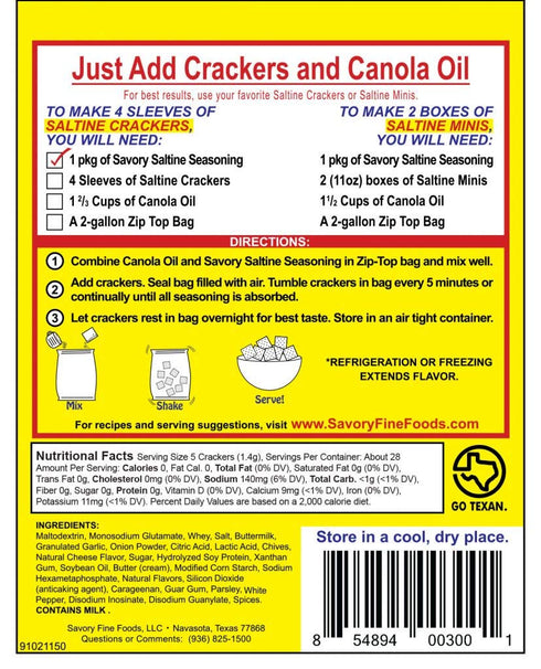 Savory Saltine Seasoning, 1.4 Ounce, Pack of 2