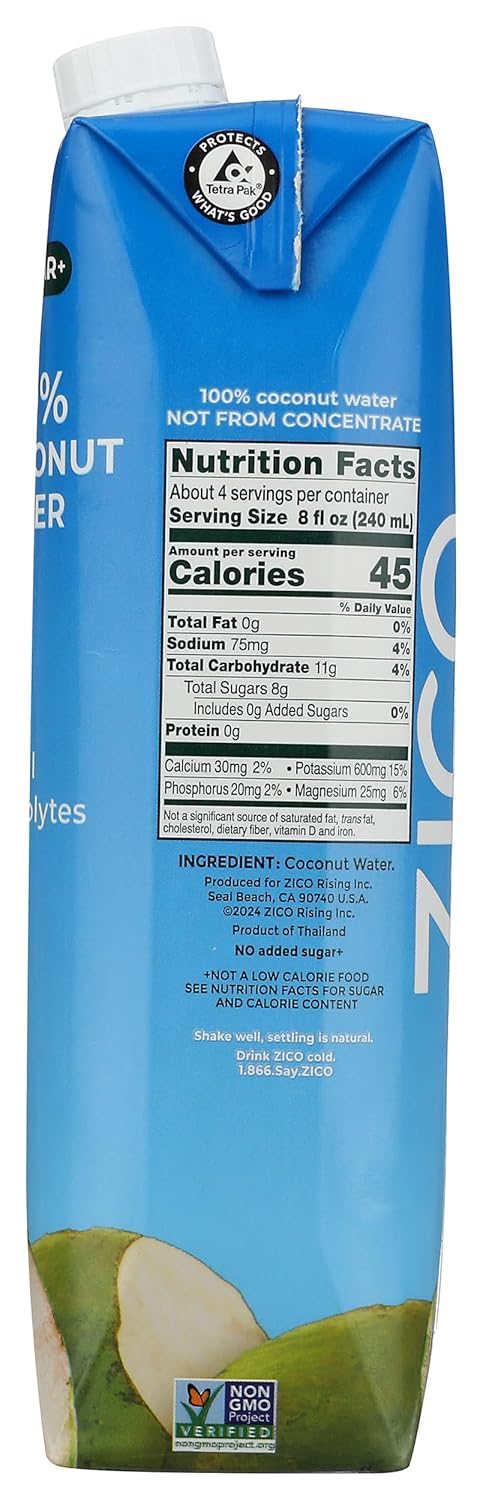 1 Zico - Pure Premium Coconut Water Natural - Liter