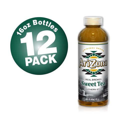 16 Oz (Pack 12) AriZona Southern Style Sweet Tea, Premium Brewed, Fl