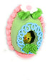 Generic Easter Panoramic Sugar Egg Decoration with Chenille Chick Inside, Edible Flower, Holiday