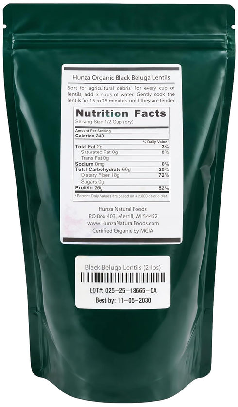 Hunza (2-lbs) Organic Black Beluga Lentils