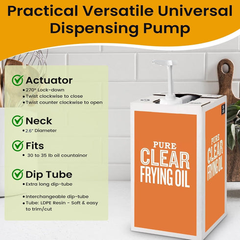 35 lbs COLLECT PRESENT Oil Pump for Large Cooking oil Jug Easy Dispensing for Frying & Cooking oils - Perfect