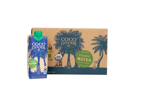 CocoGoodsCo 100% Organic Coconut Water, Single-Origin, One Ingredient, Zero Added Sugar, Non-GMO,