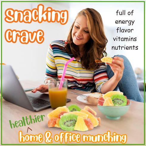 2 lbs Tropical Mixed Dried Fruit Chunks by It's Delish, Bulk | All Natural Refreshing Snack | Mix Of Pineapple, Papaya
