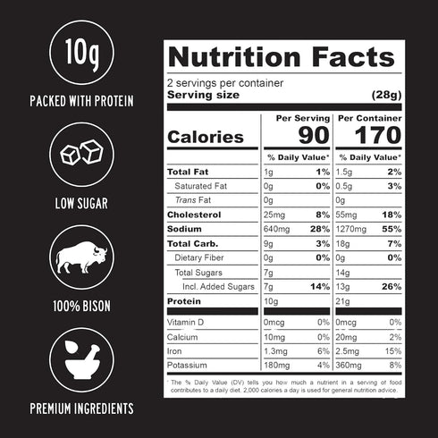 100% Pack MeatEater American Buffalo Bison Jerky | Hawaiian Teriyaki | Premium Ingredient Beef Jerky Protein Snack Made