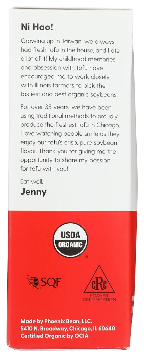 JENNY'S TOFU 14 OZ JENNYS TOFU Organic Extra Firm Tofu