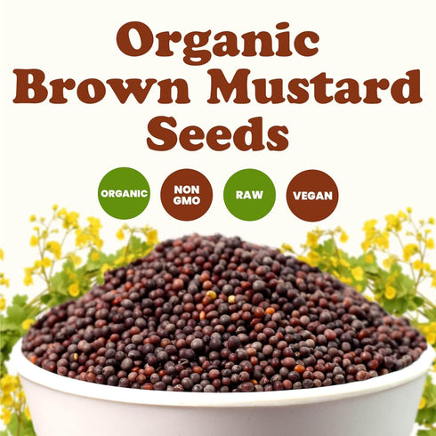 1.5 Food to Live Organic Brown Mustard Seeds, Pounds Non-GMO, Great for Pickling and Cooking. Non-irradiated. Bulk.
