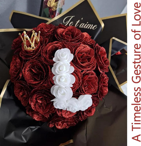 Custom Glitter Roses Bouquet,Valentine Gifts DIY Personalized eternal roses letter Bouquet Gifts for Her