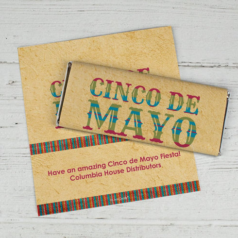 25ct DIY Cinco De Mayo Party Favors Personalized Wrappers for Chocolate Bars