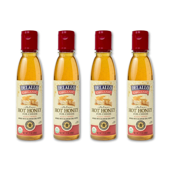 DeLallo Hot Honey, Made with 100% Organic Acacia Honey and Red Pepper,
