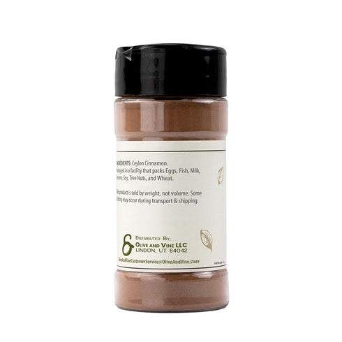 (1.6 Olive & Vine Ceylon Cinnamon Ground, Sweet & Subtle, For Baking & Desserts, Rich Tradition, Authentic Taste