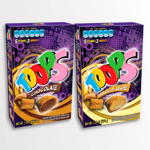 Toops Bundle Cereal filled with Chocolate Cream 220g / 7.8Oz + Cereal