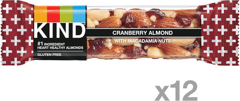 KIND (12 Count) Bars Fruit & Nut and Cranberry Almond Bars Bundle