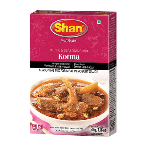 Shan Korma Masala Seasoning Mix, 50g - Spice Packets for Meat in Yogurt Sauce
