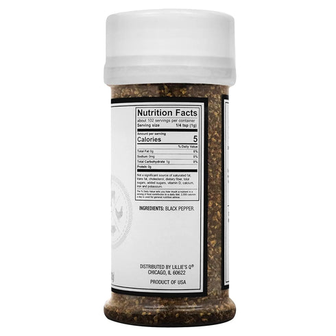Lillie’s Q - Brisket Pepper BBQ Rub, Cracked Pepper BBQ Rub, Traditional Texas-Style Brisket Barbeque Rub, Large Pepper Grind Size, Perfect Barbeque Seasoning for Brisket, Beef, & Lamb (3.6 oz, 2-Pack)