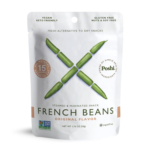 POSHI Marinated French Green Bean Snack Pack | Original Flavor | Keto,