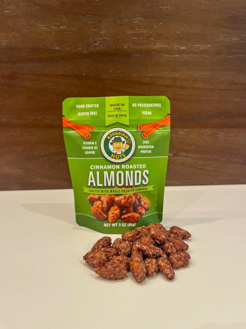 Magic Bavarian Cinnamon Roasted Almonds, 3 Ounces Trial Size of Sweet, Gluten-Free,