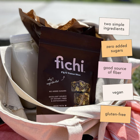 Pack, Fichi Fig and Nut Bites, a Wholesome and Delicious Gluten-Free Italian Fruit and Nut Snack (One Fig and Walnut)